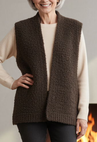 Gilet sans manches effet teddy