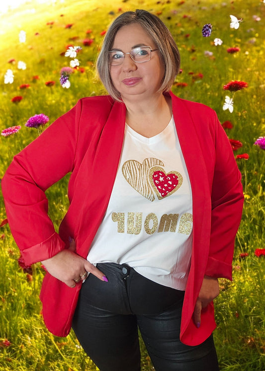 VALENTINA Veste blazer rouge  du 38 au 48