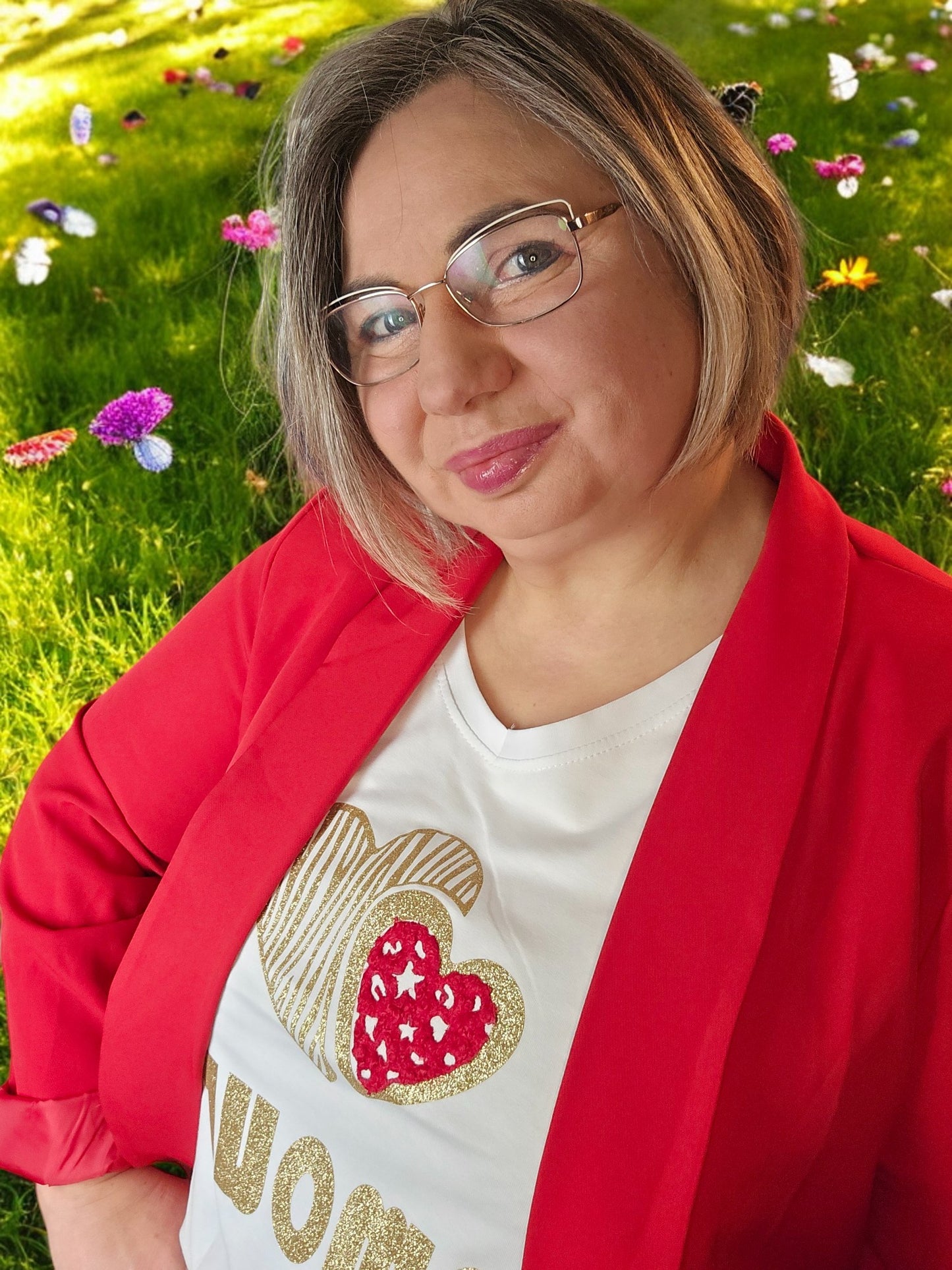 VALENTINA Veste blazer rouge du 38 au 48