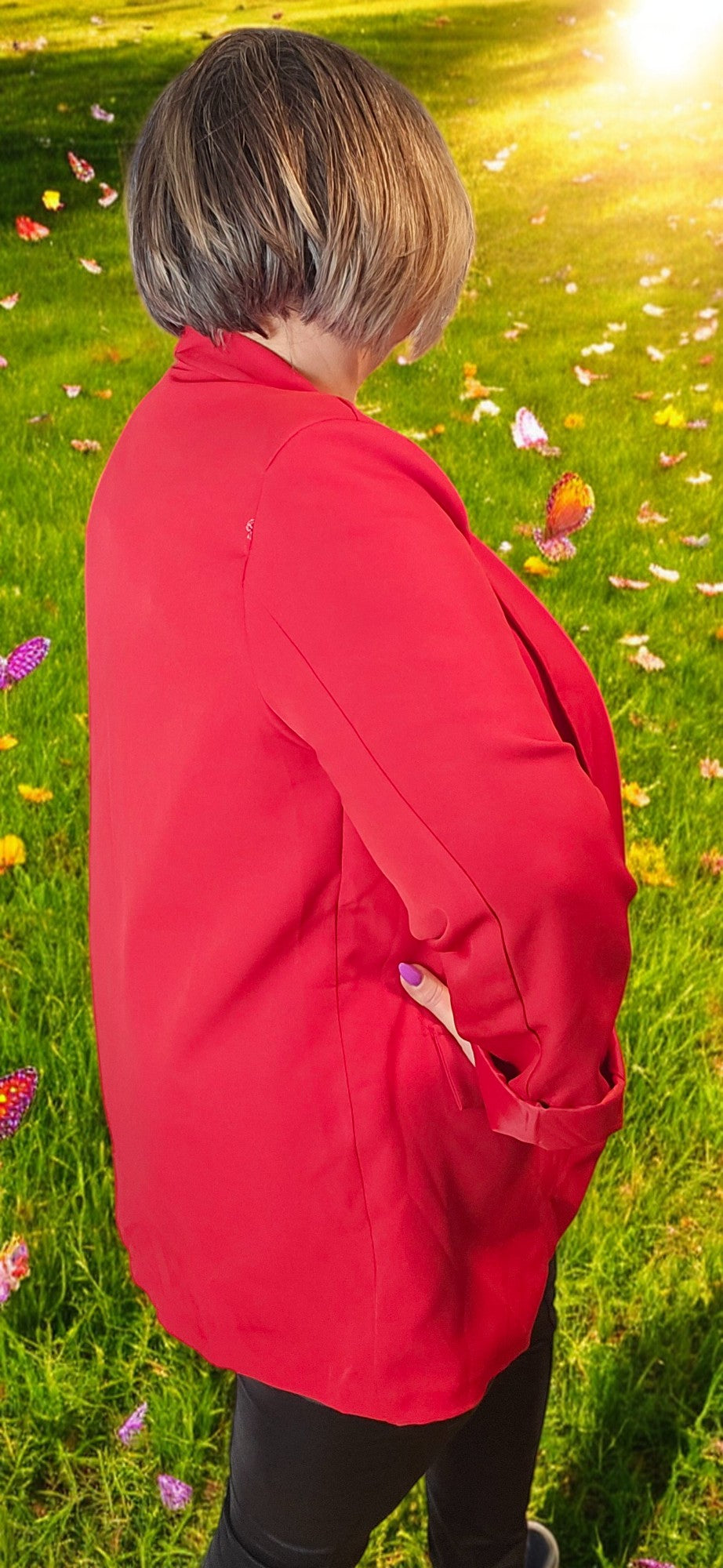 VALENTINA Veste blazer rouge du 38 au 48