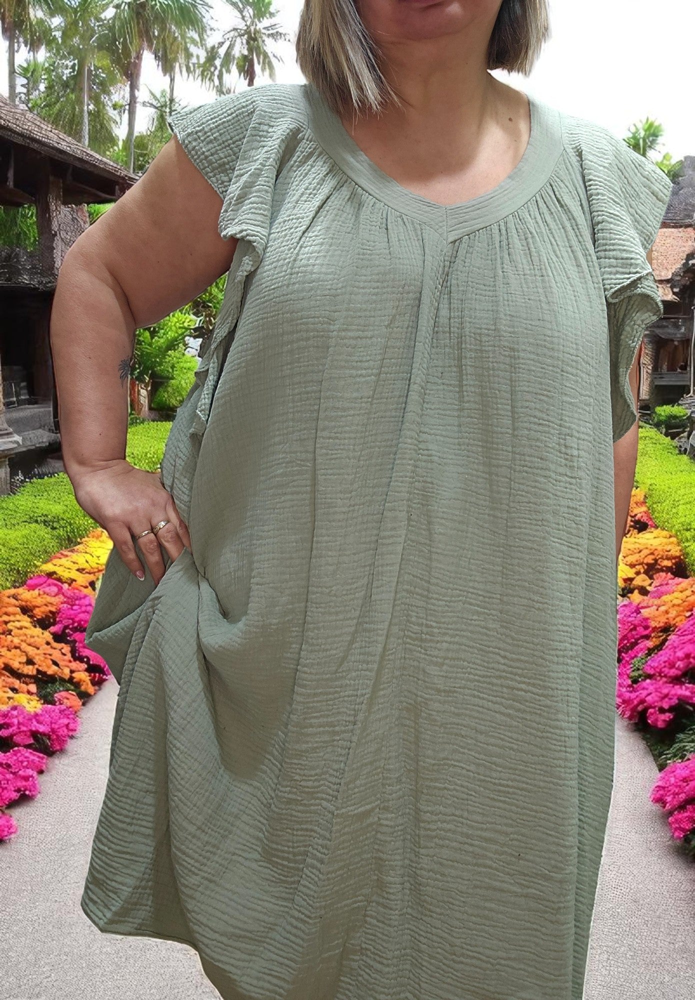 ROBE PERLA KAKI