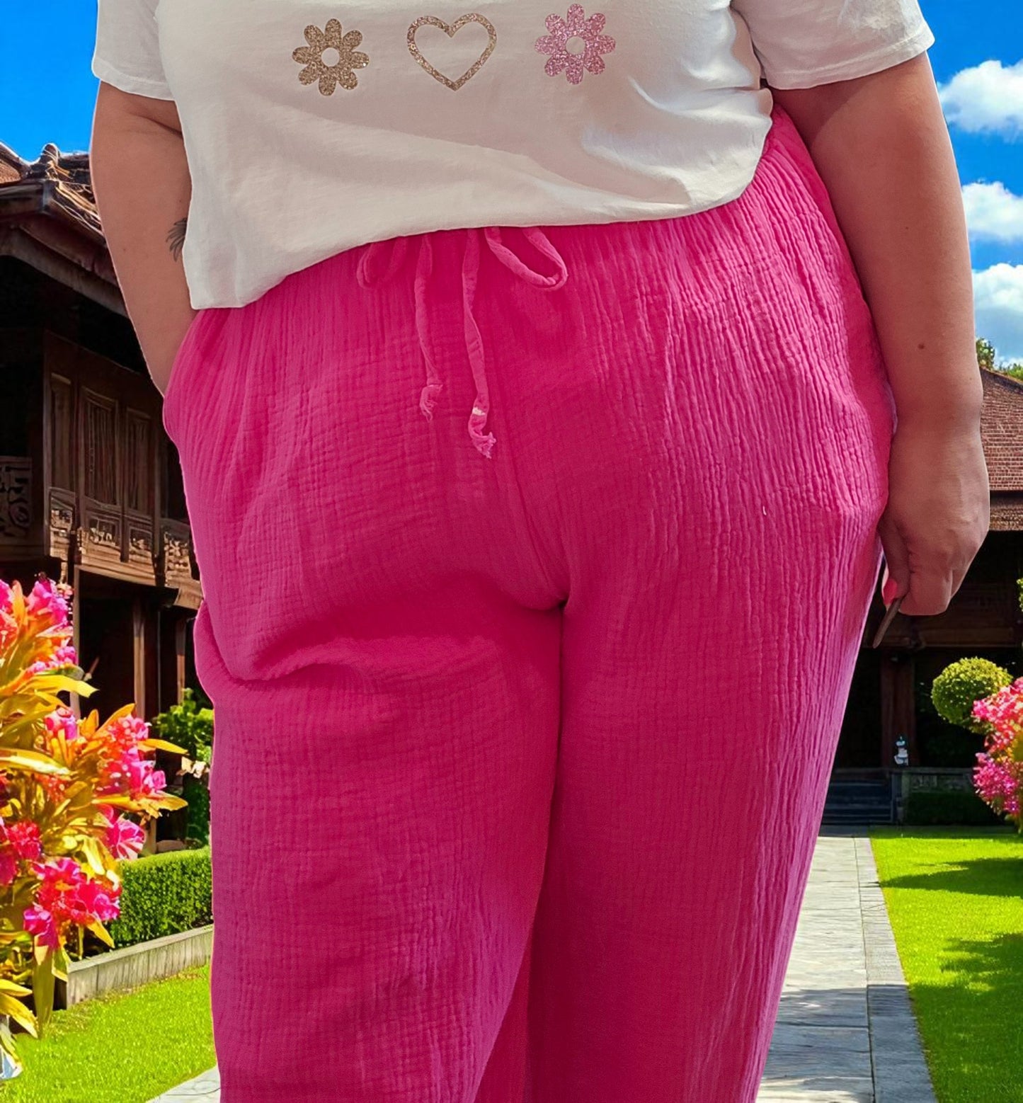 PALAZZO CAROLE FUSHIA