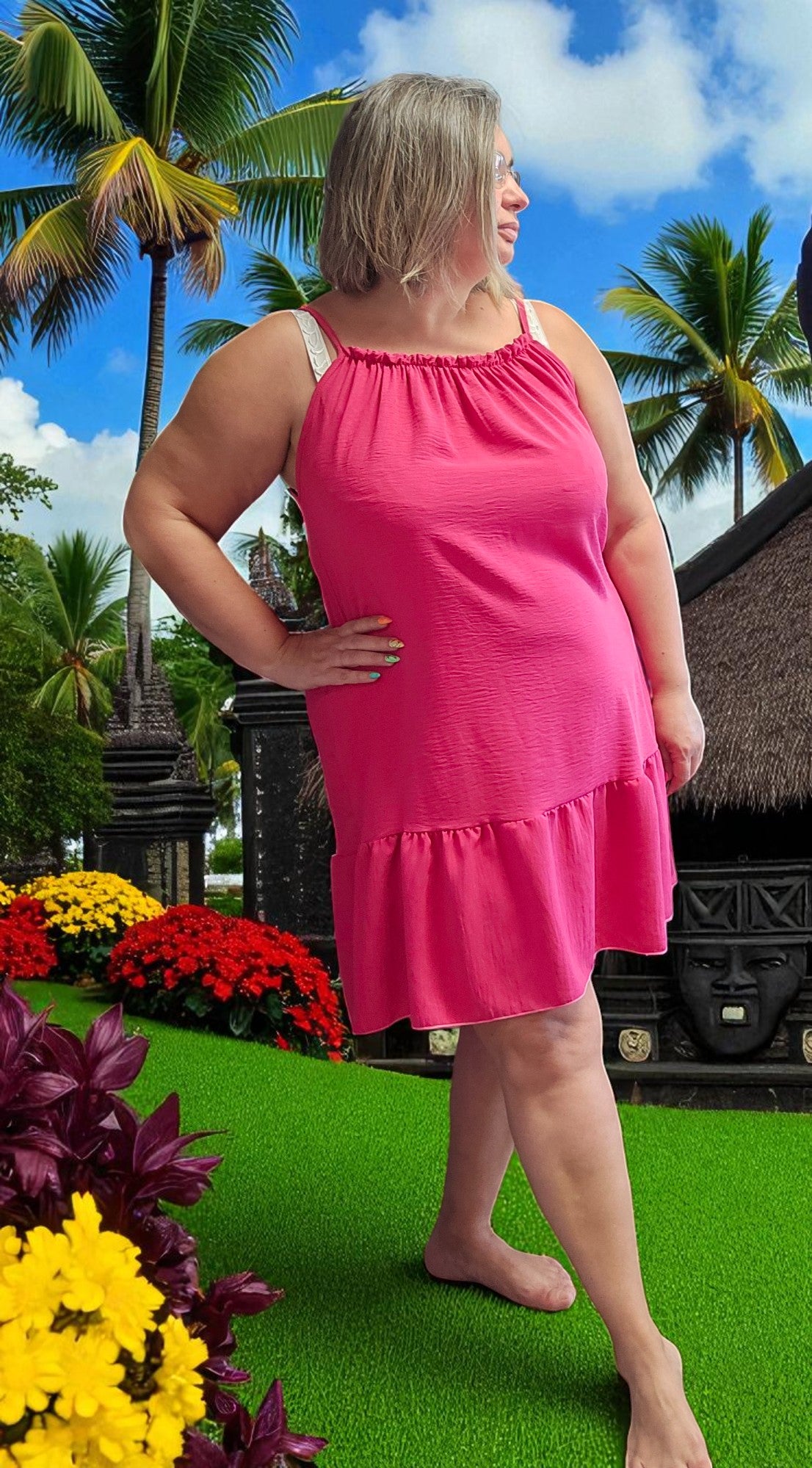 ROBE LEONIE FUSHIA