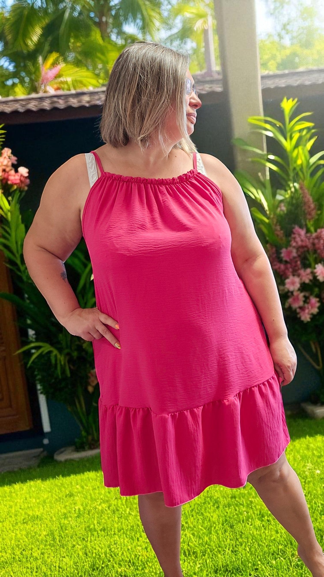 ROBE LEONIE FUSHIA