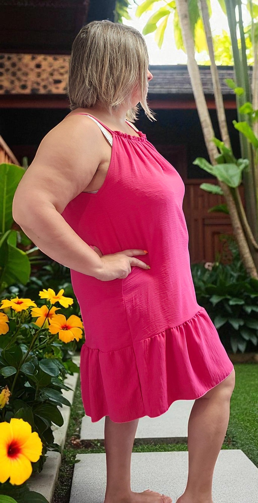 ROBE LEONIE FUSHIA