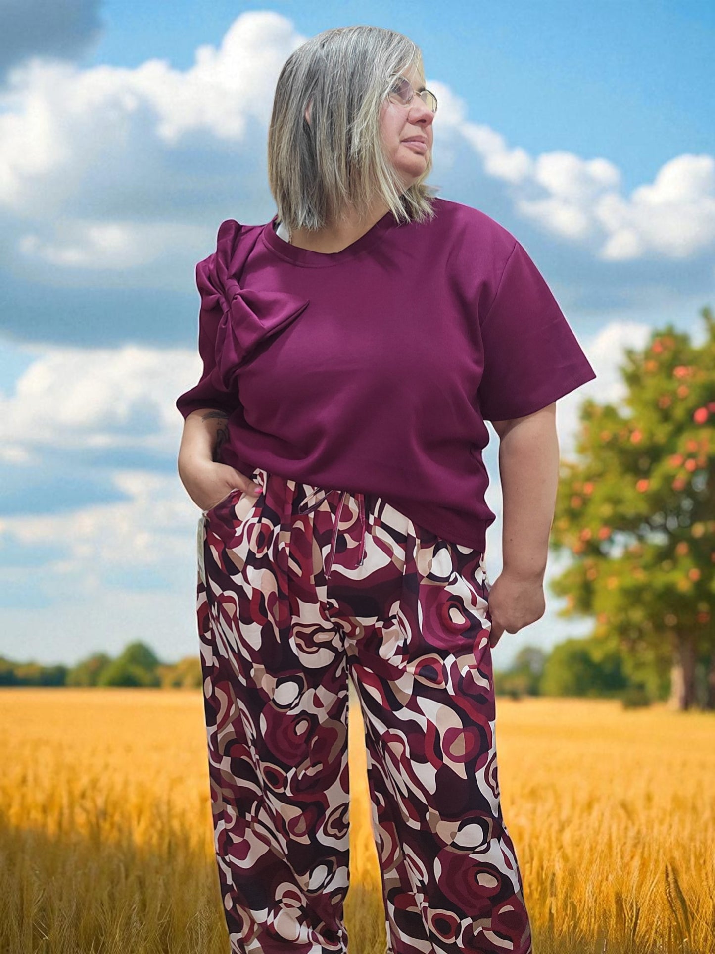 PANTALON PALOMA BORDEAUX
