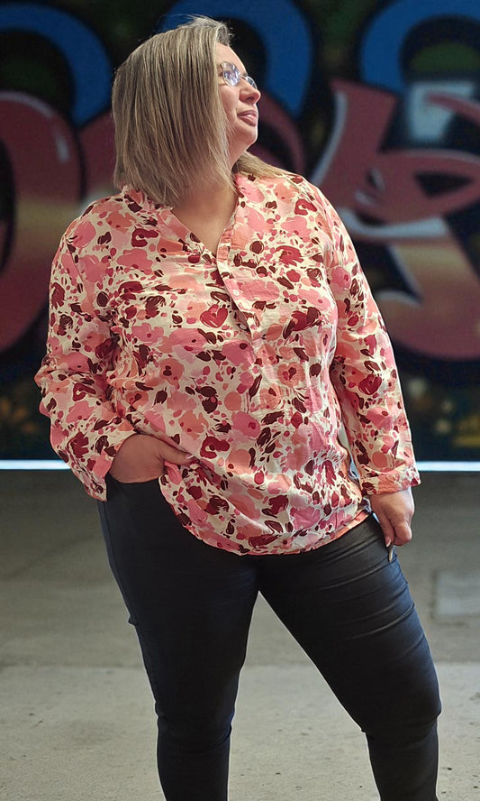 BLOUSE  CASSIS ROSE/BORDEAU