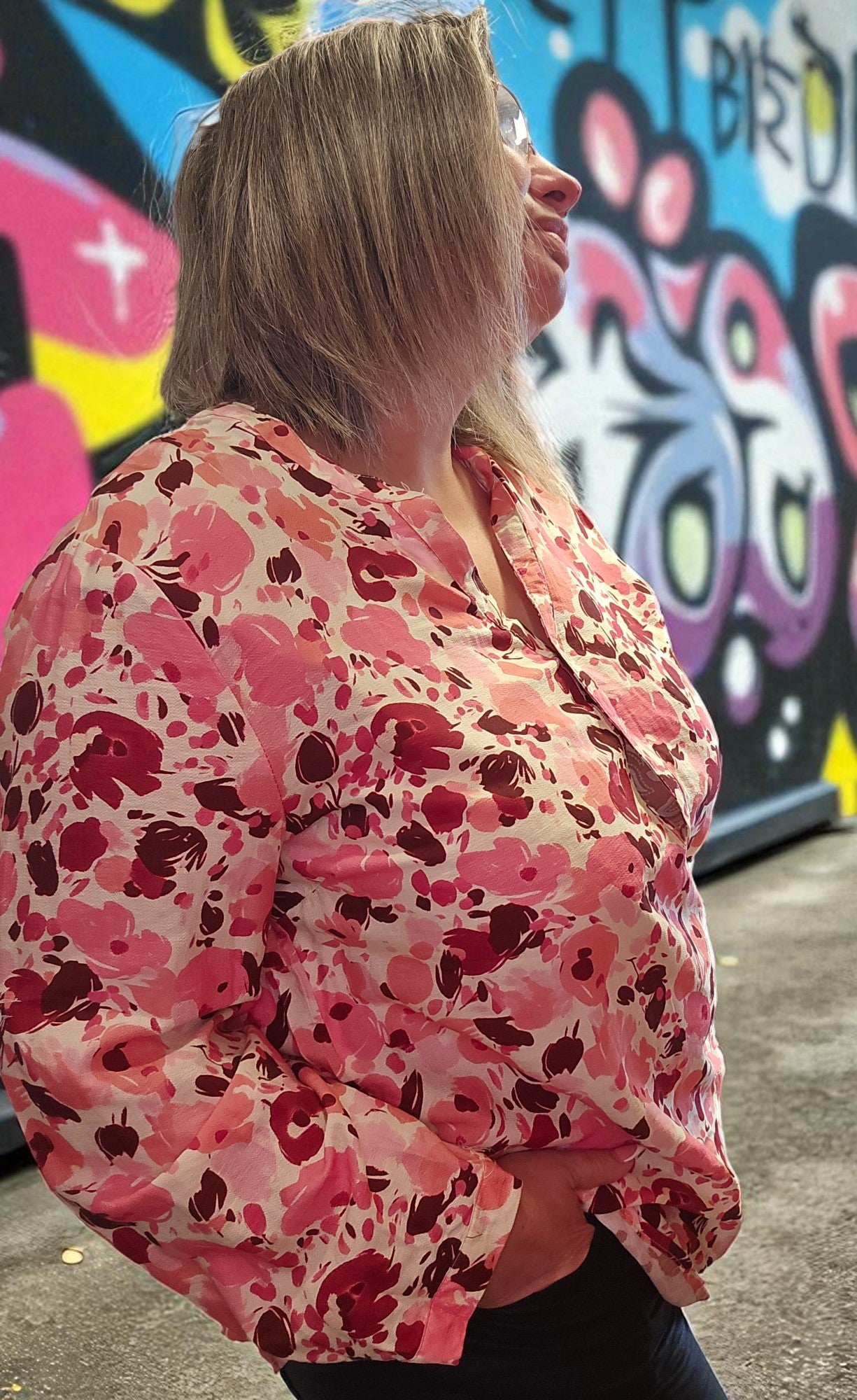 BLOUSE  CASSIS ROSE/BORDEAU