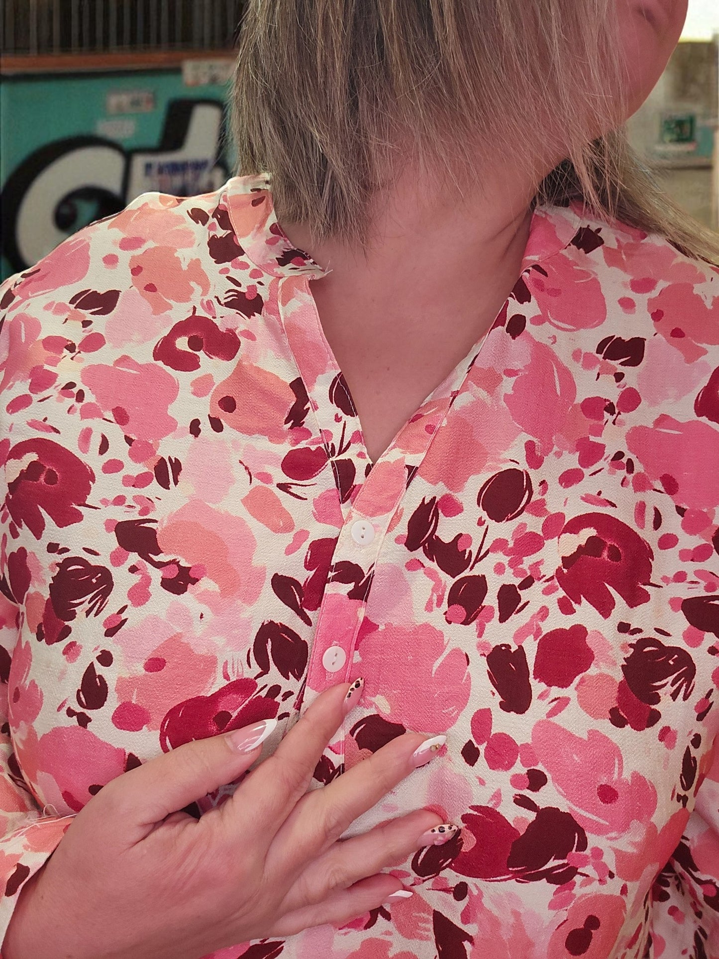 BLOUSE  CASSIS ROSE/BORDEAU