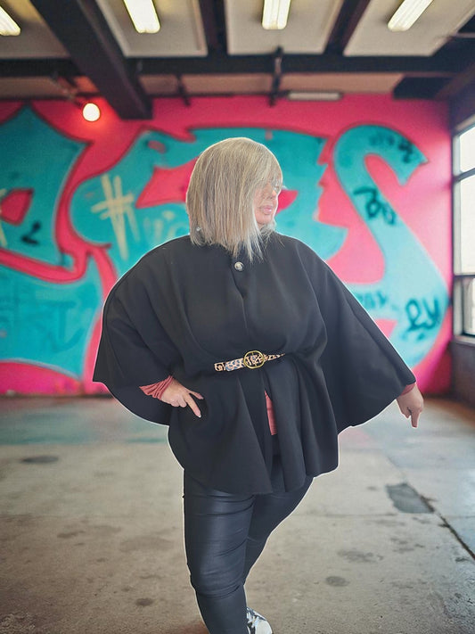 PONCHO/CAPE   ANGELA    NOIR