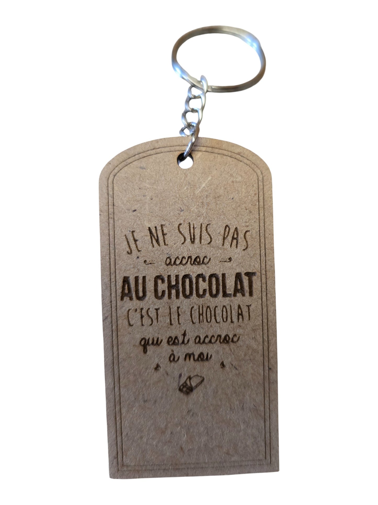 Porte cle bois CHOCOLAT