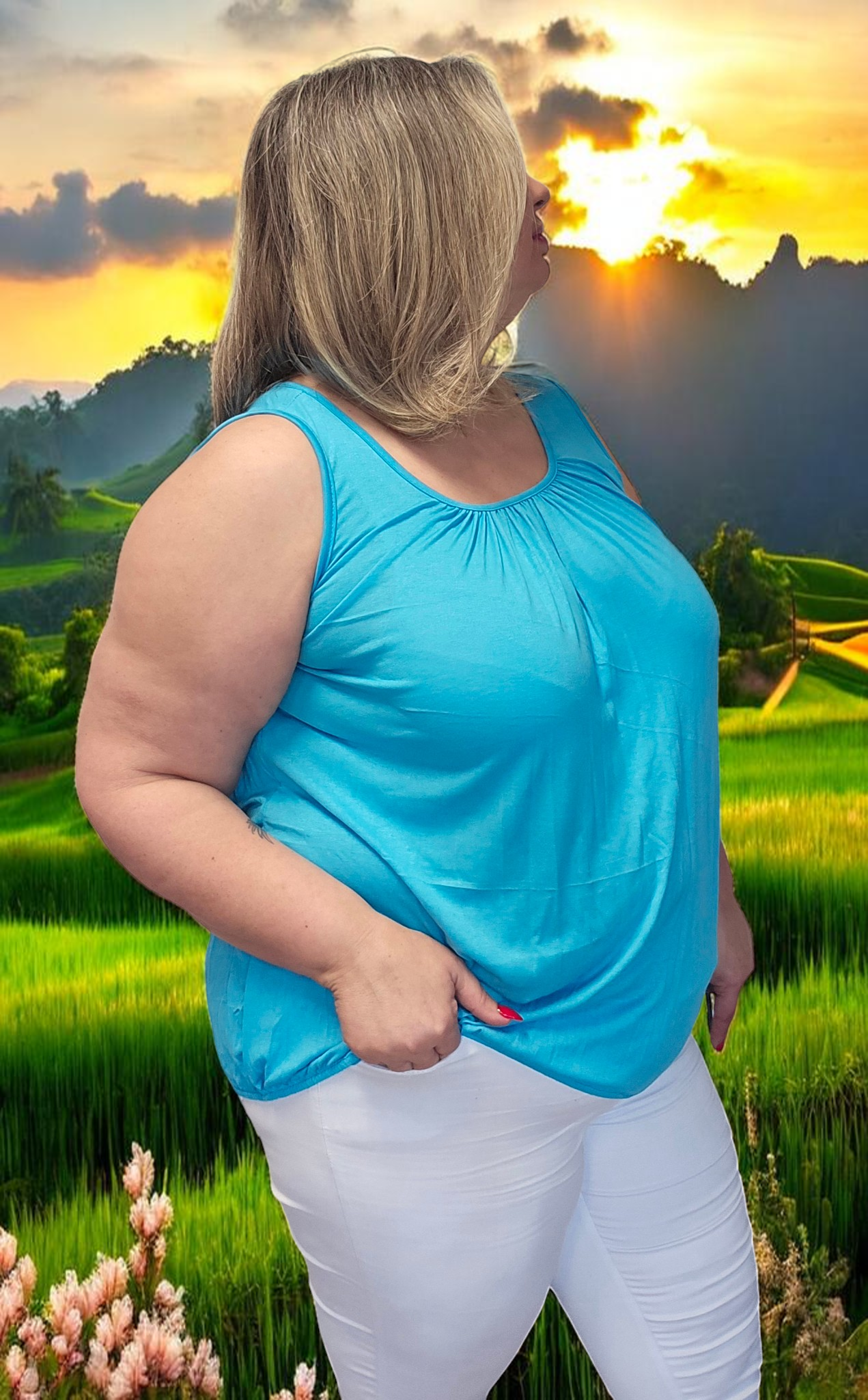 TOP Angelica Turquoise du 38 au 48