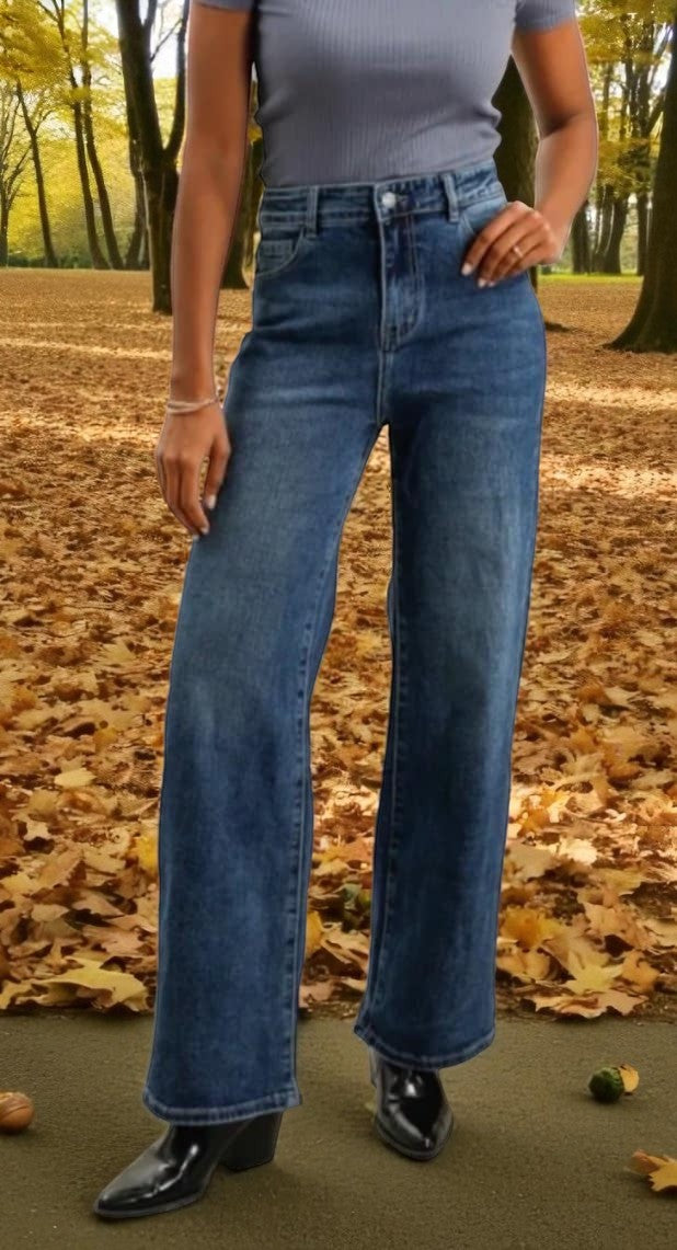 JEANS BLEU WIDE LEG  LEA  G-SMACK