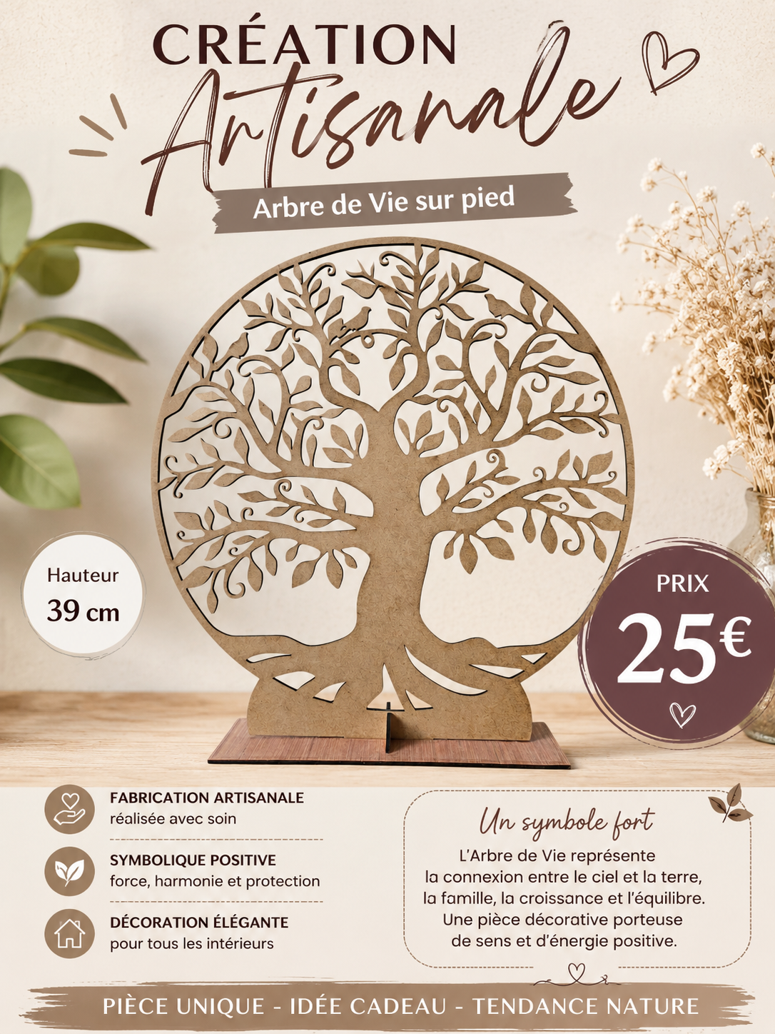 🌳 Arbre de Vie sur pied – Création artisanale