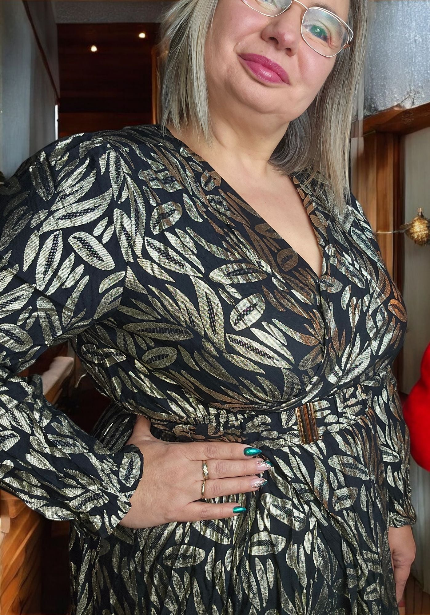 ROBE longue noir/or du 40 au 48/50