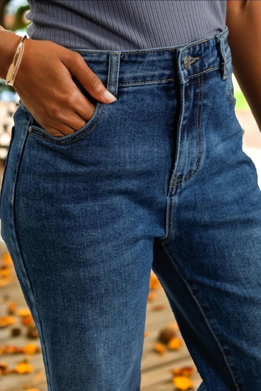 JEANS BLEU WIDE LEG  LEA  G-SMACK