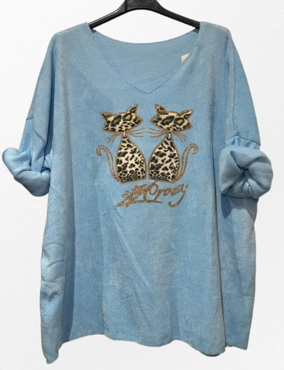Pull effe velour chats leopard