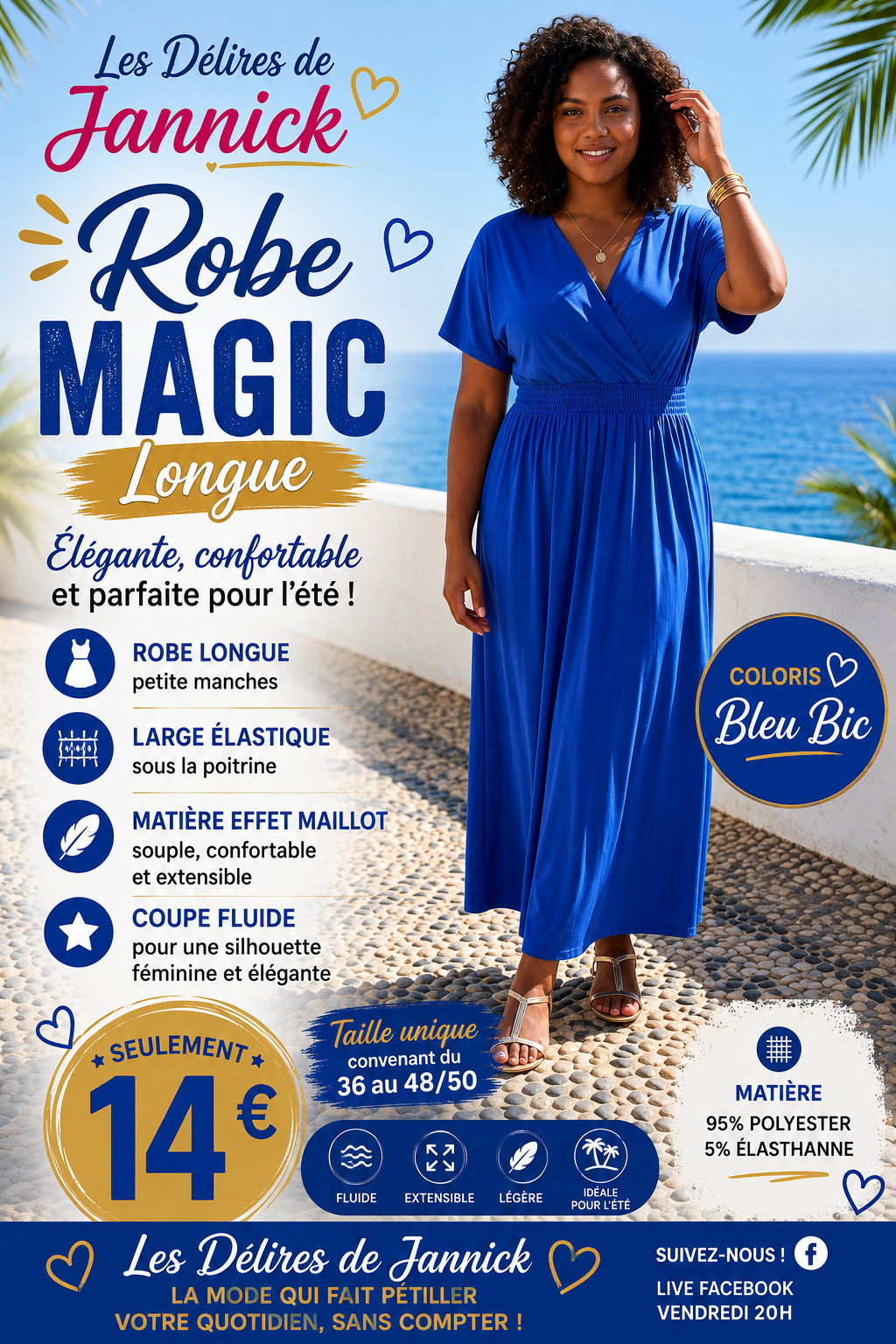 🖤 Robe Magic Longue – Élégance &confort