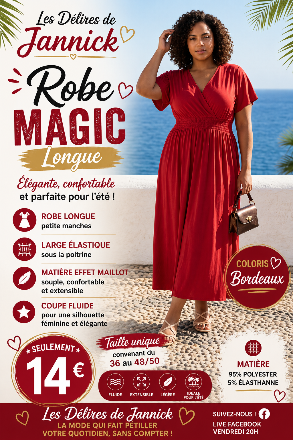 🖤 Robe Magic Longue – Élégance &confort