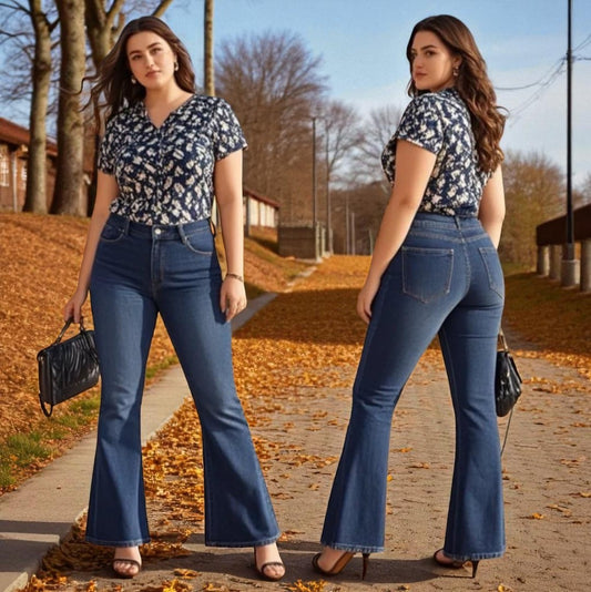 JEANS BLEU FLARE  FLORI  G-SMACK