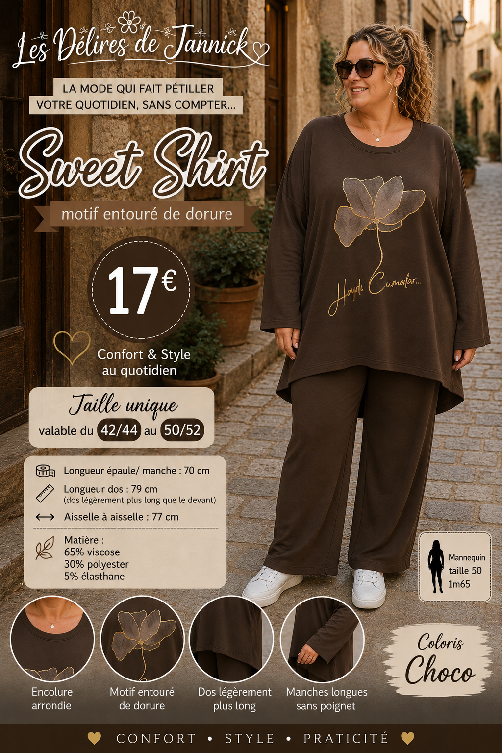 *58 ✨ SWEET SHIRT CHOCO – CONFORT & ÉLÉGANCE ✨