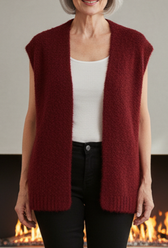 Gilet sans manches effet teddy