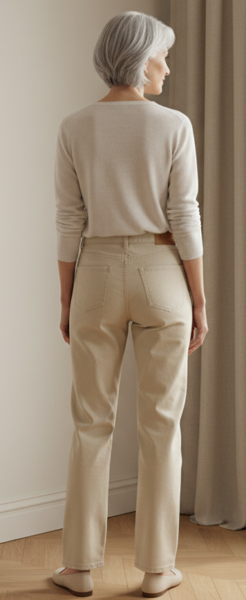 JEANS lucia beige WIDE LEG  G-SMACK du 38 au 48