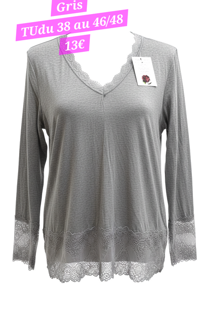 Blouse/sous blouse dentelle valable du 38 au 46/48