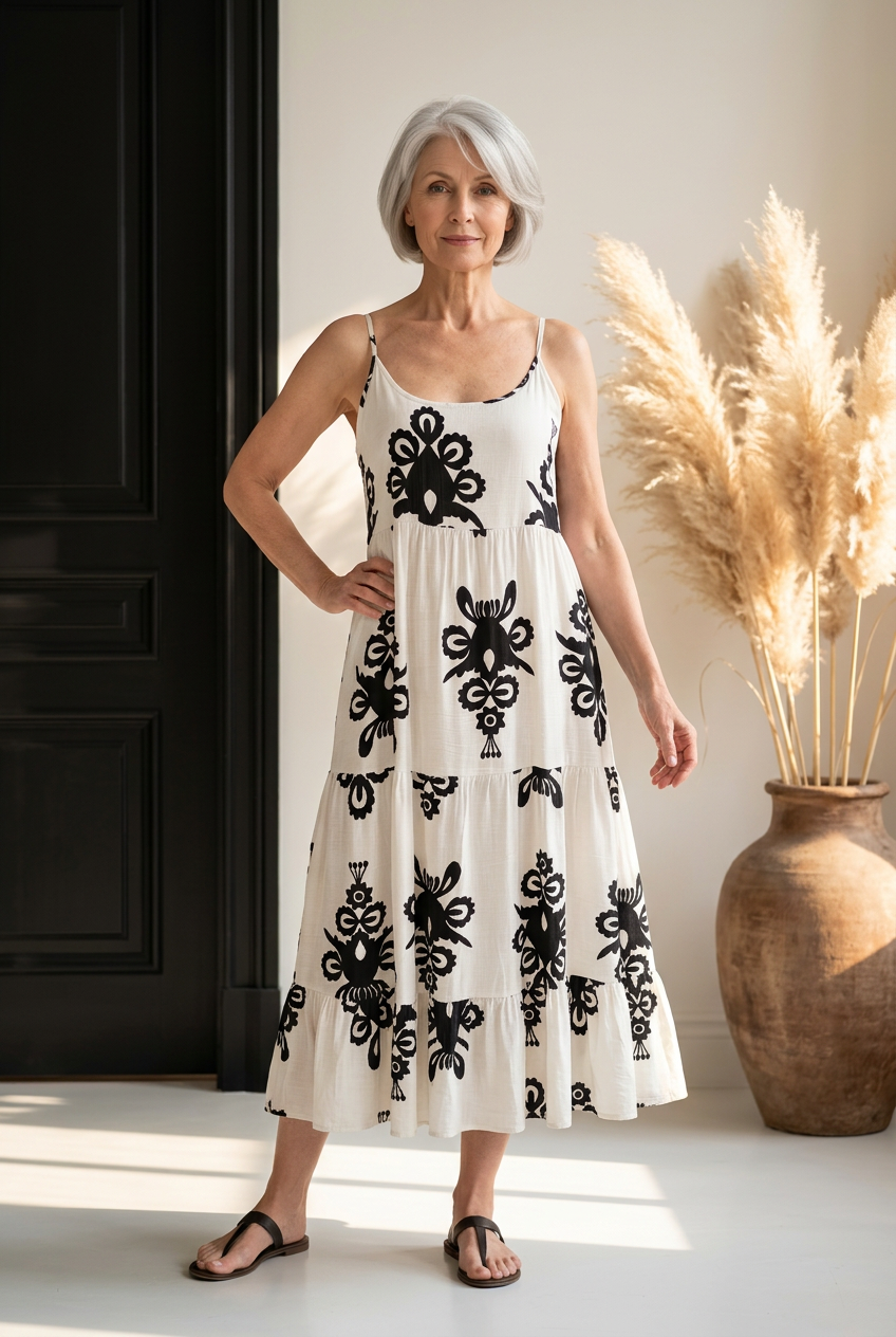 🌸 Robe Longue à Bretelles Réglables – Élégance & Confort 🌸