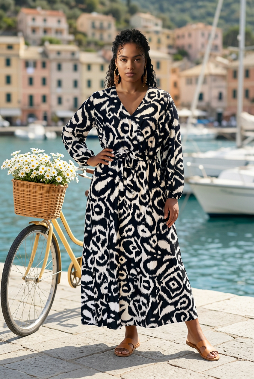 🌸 Robe Longue Cache-Cœur – Élégance à Prix Exceptionnel 🌸