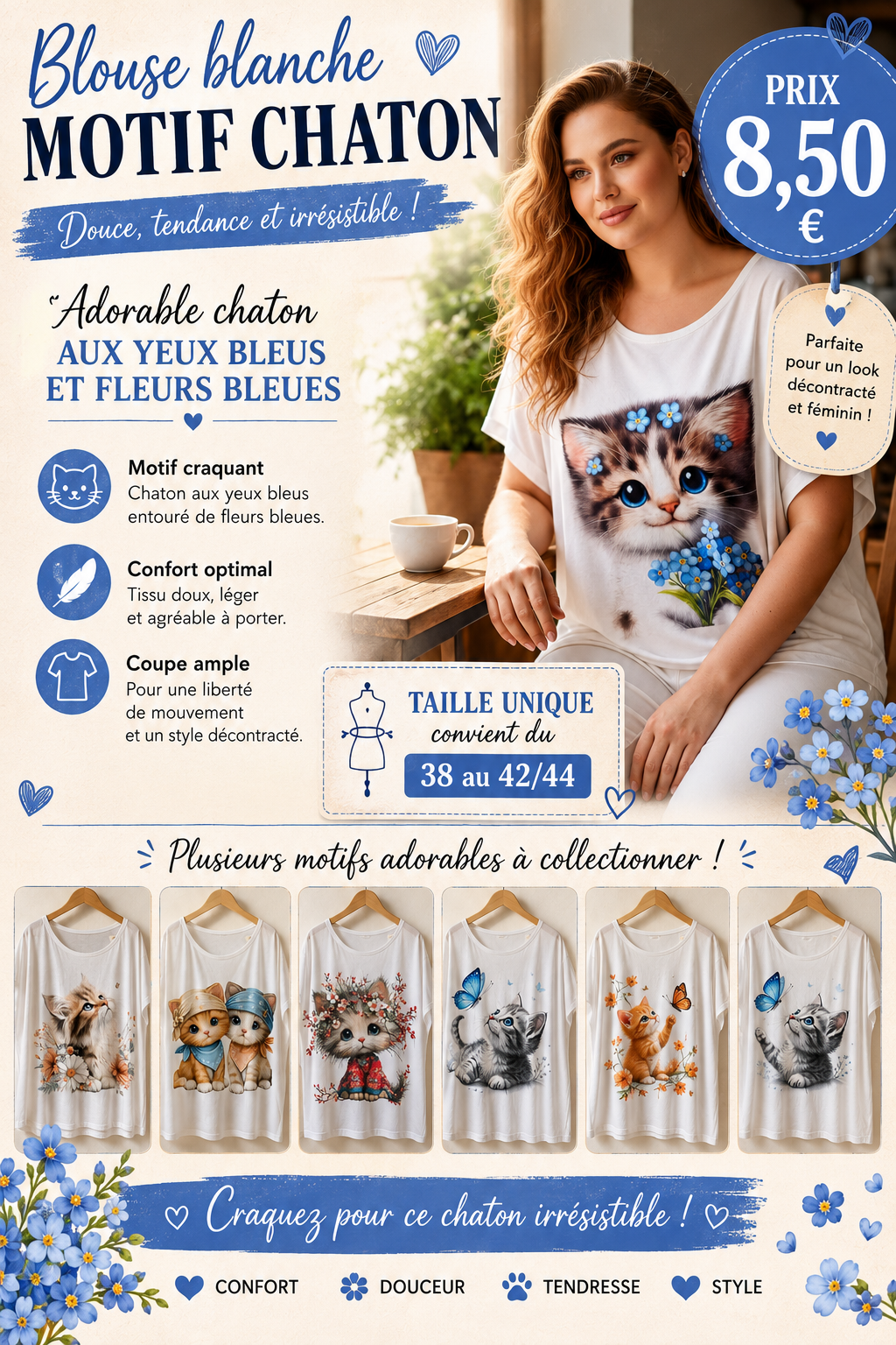 BLOUSE MOTIF CHAT