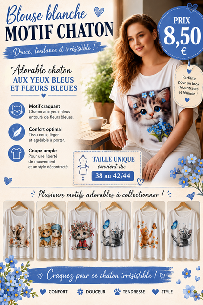 BLOUSE MOTIF CHAT