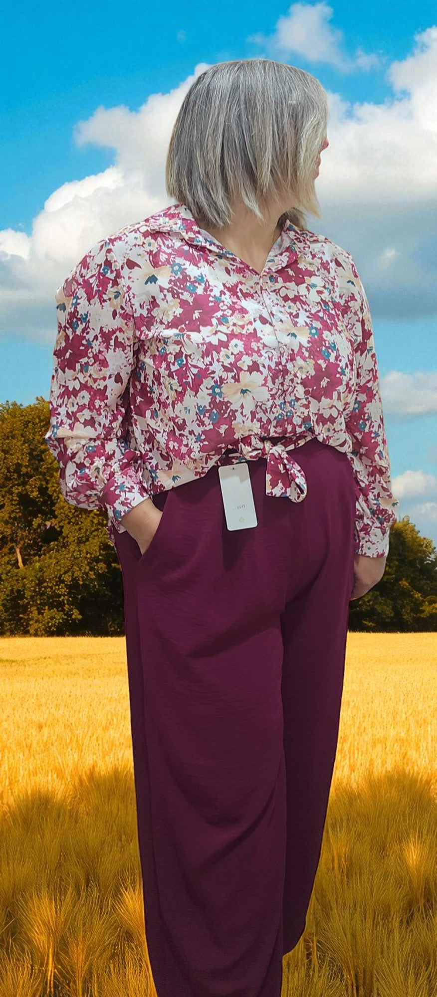 PANTALON SHANA BORDEAUX