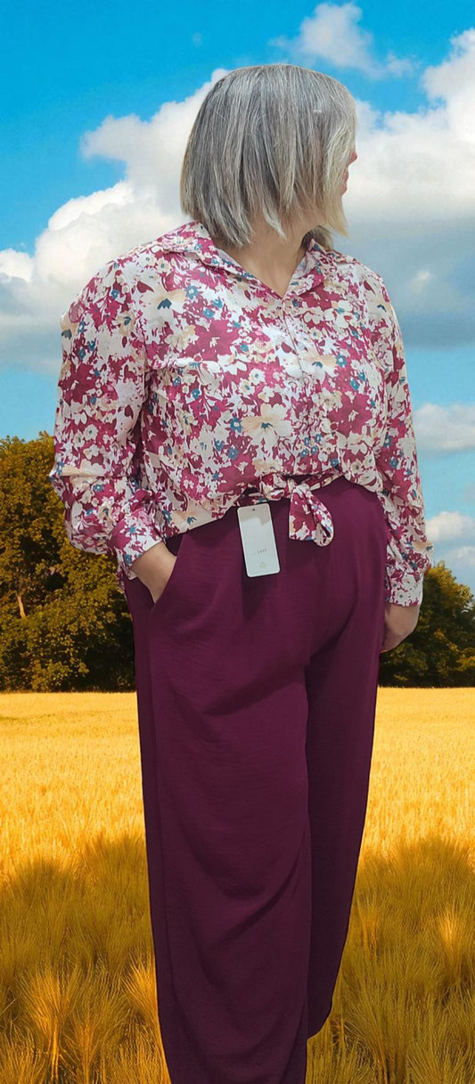 PANTALON SHANA BORDEAUX