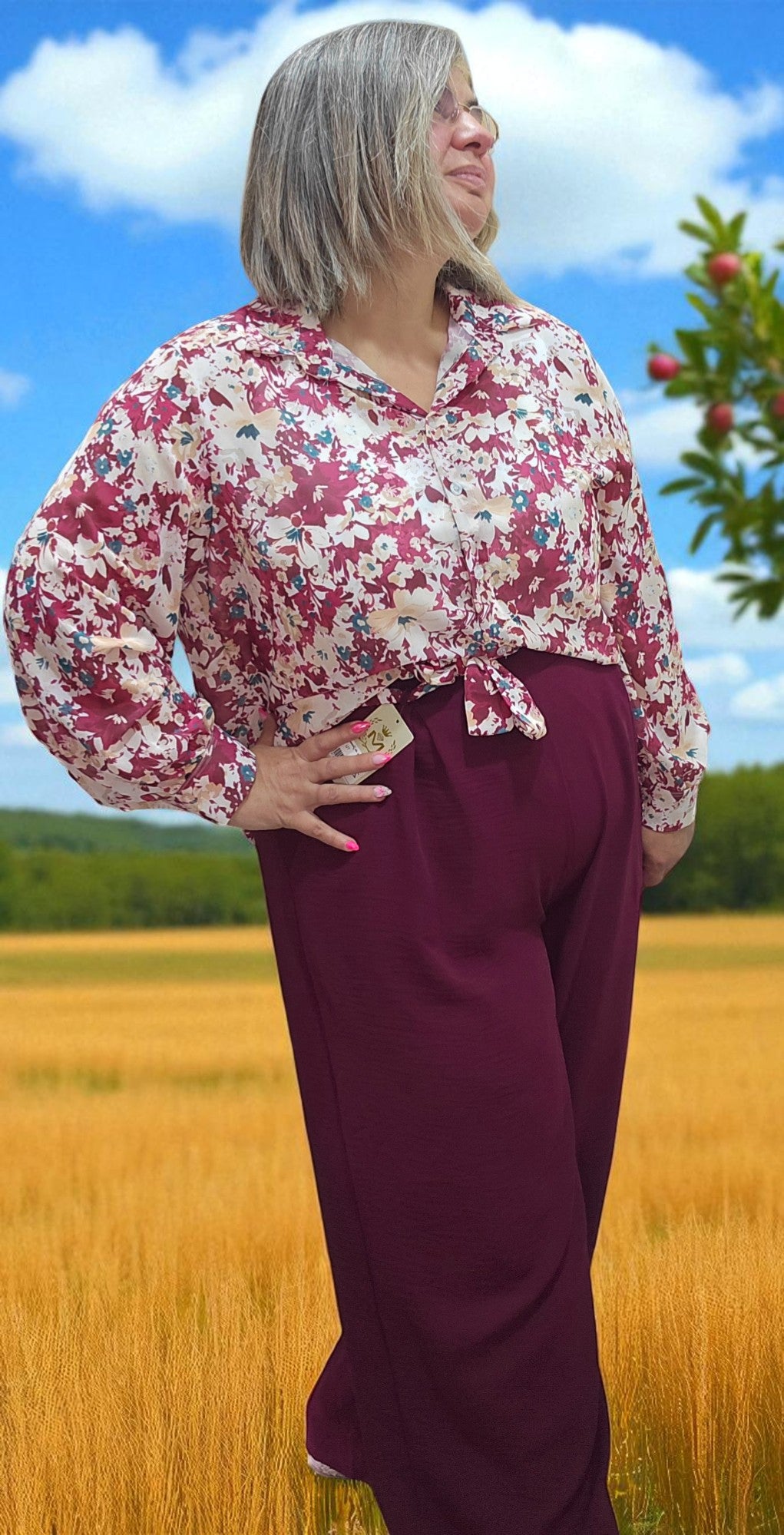 PANTALON SHANA BORDEAUX