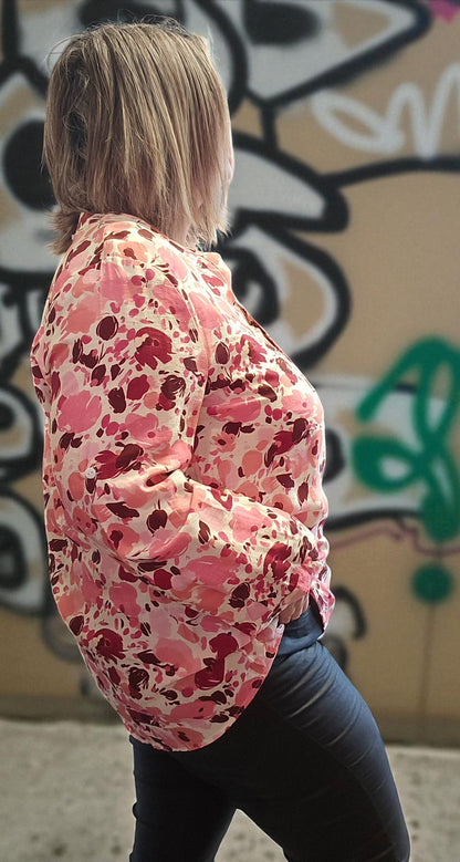 BLOUSE  CASSIS ROSE/BORDEAU