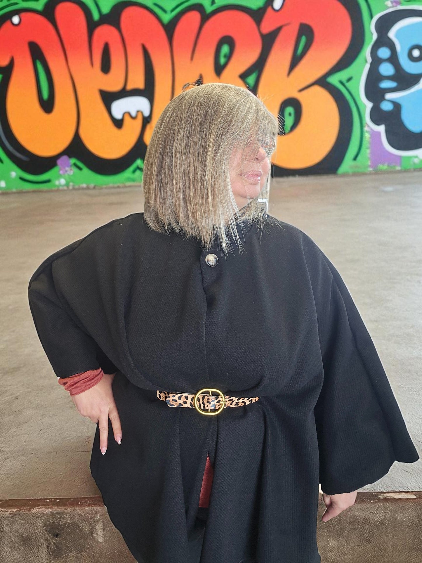 PONCHO/CAPE   ANGELA    NOIR