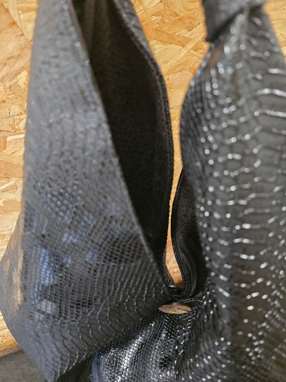 Creation artisanale SAC NOIR origami effet crocro