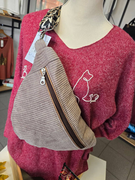Creation artisanale SAC banane Taupe