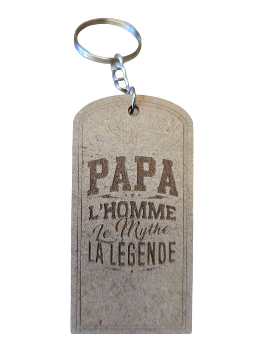 Porte cle bois PAPA
