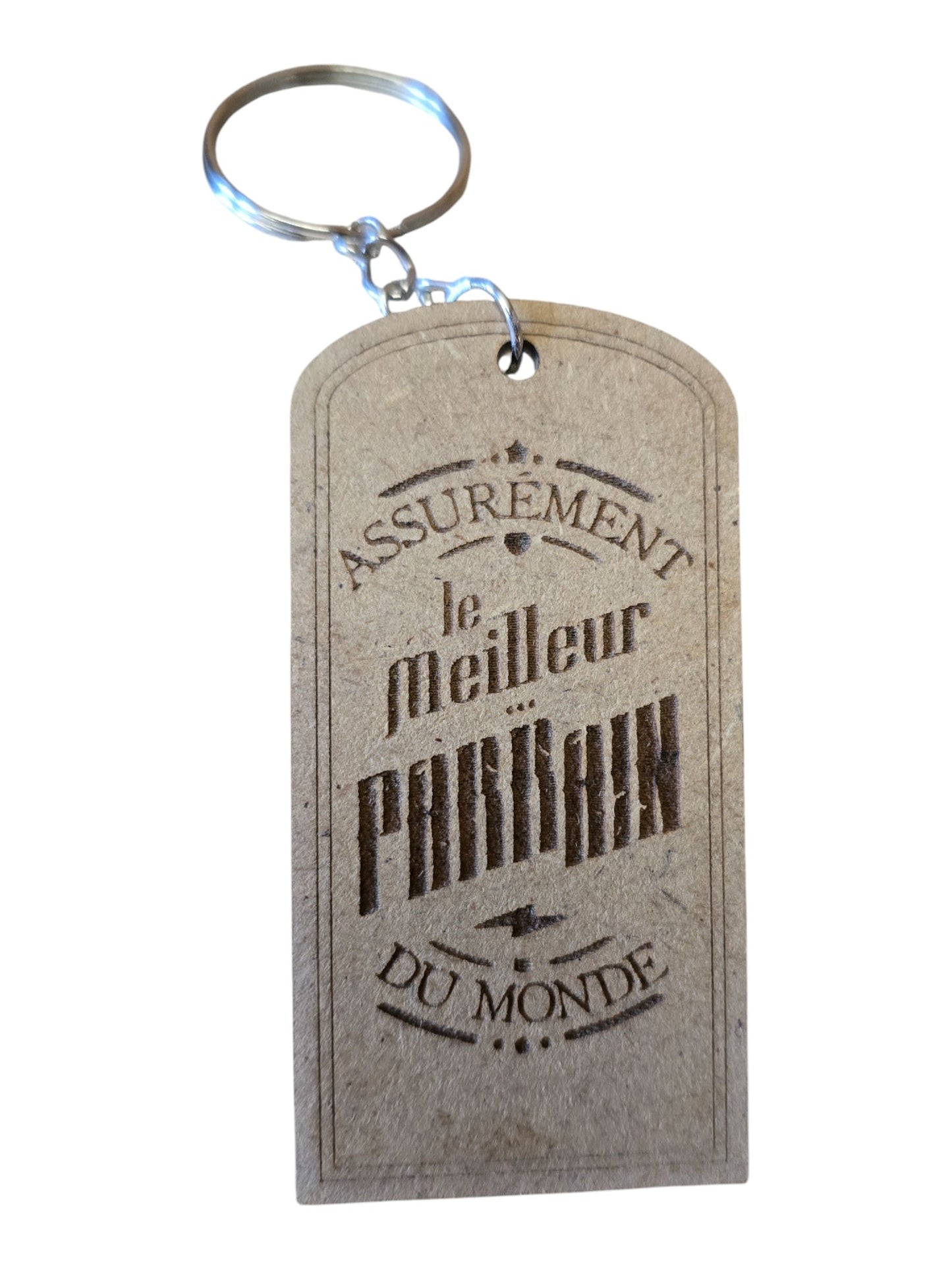 Porte cle bois PARRAIN