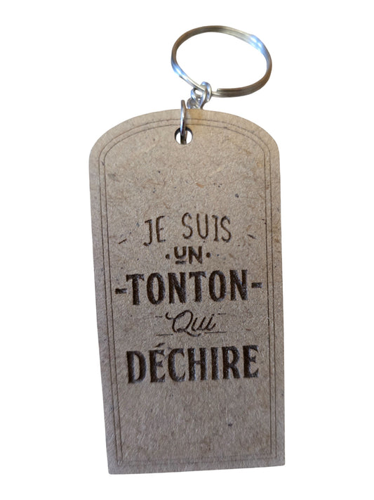 Porte cle bois TONTON