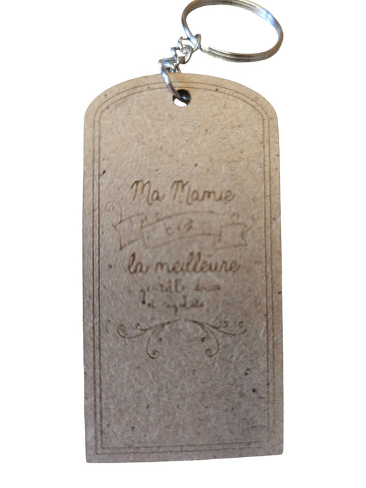 Porte cle bois MAMIE