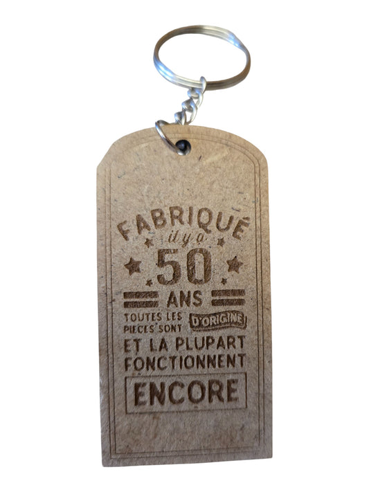 Porte cle bois 50ans