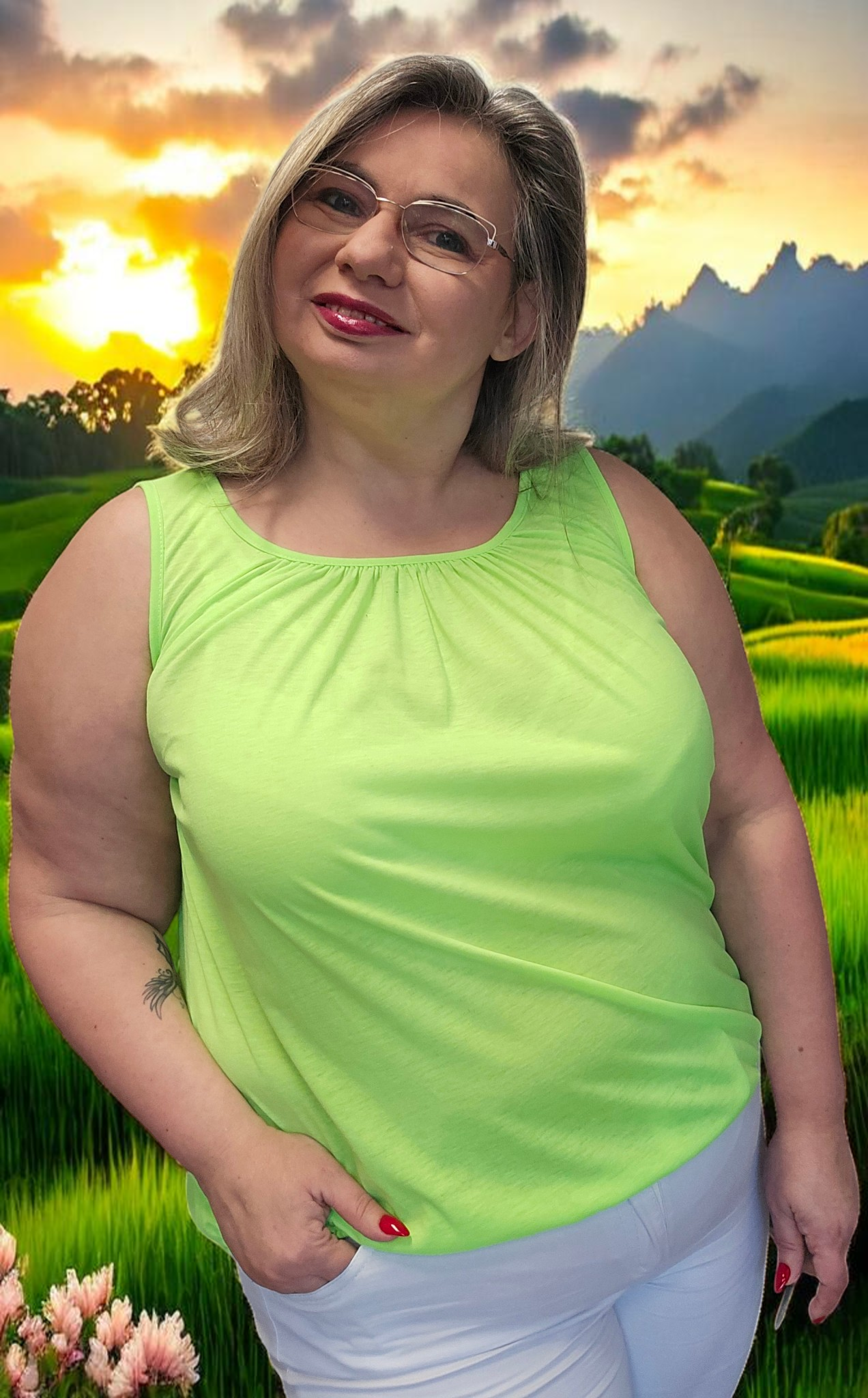 TOP Angelica vert fluo du 38 au 48