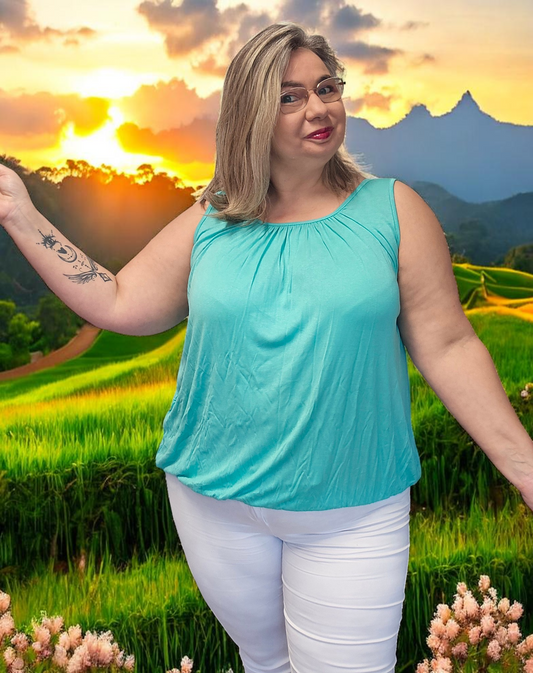 TOP Angelica Vert d eau du 38 au 48