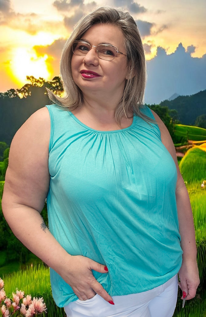 TOP Angelica Vert d eau du 38 au 48