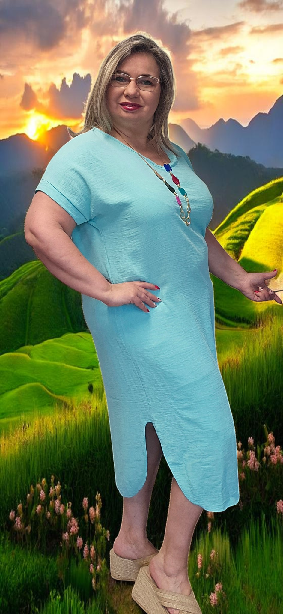 ROBE Anatolie Vert d eau du 38 au 46