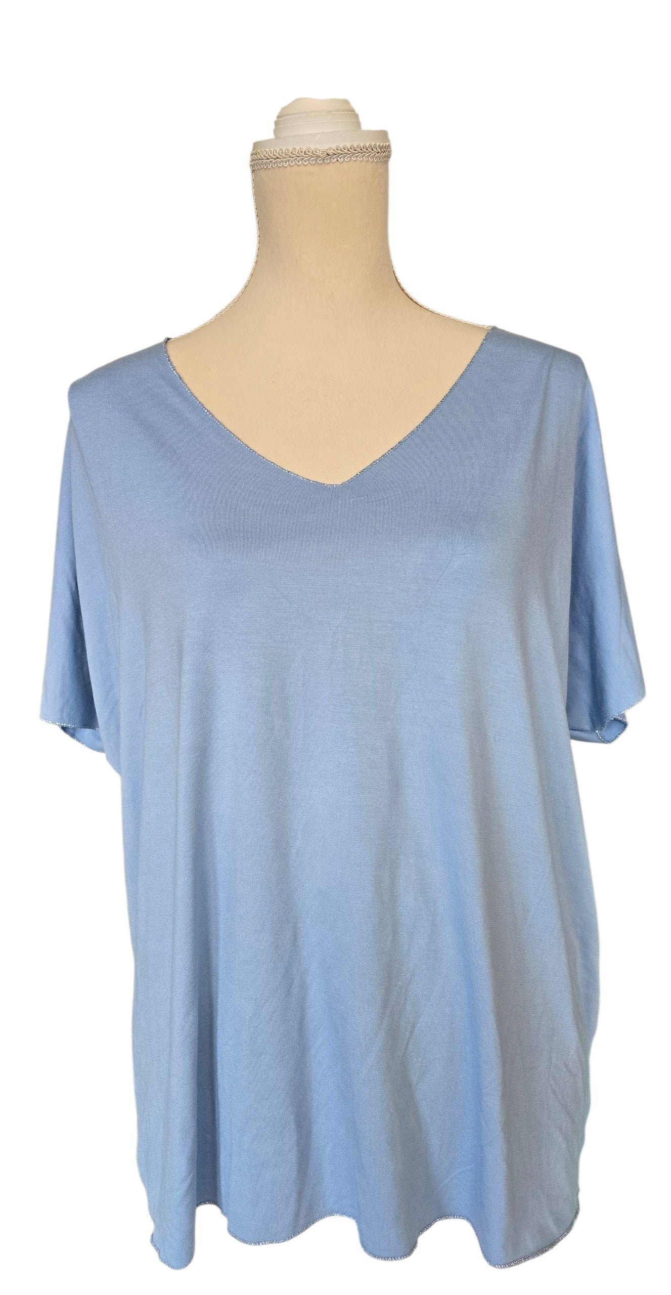 ✨ T-shirt Uni avec Liseré Argenté ✨
