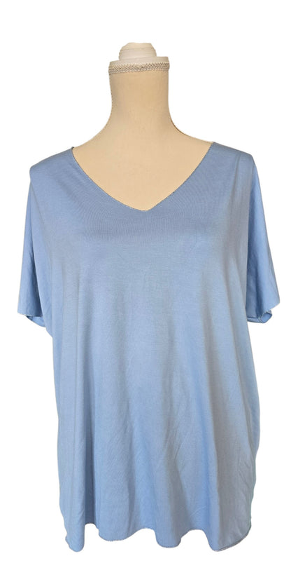 ✨ T-shirt Uni avec Liseré Argenté ✨